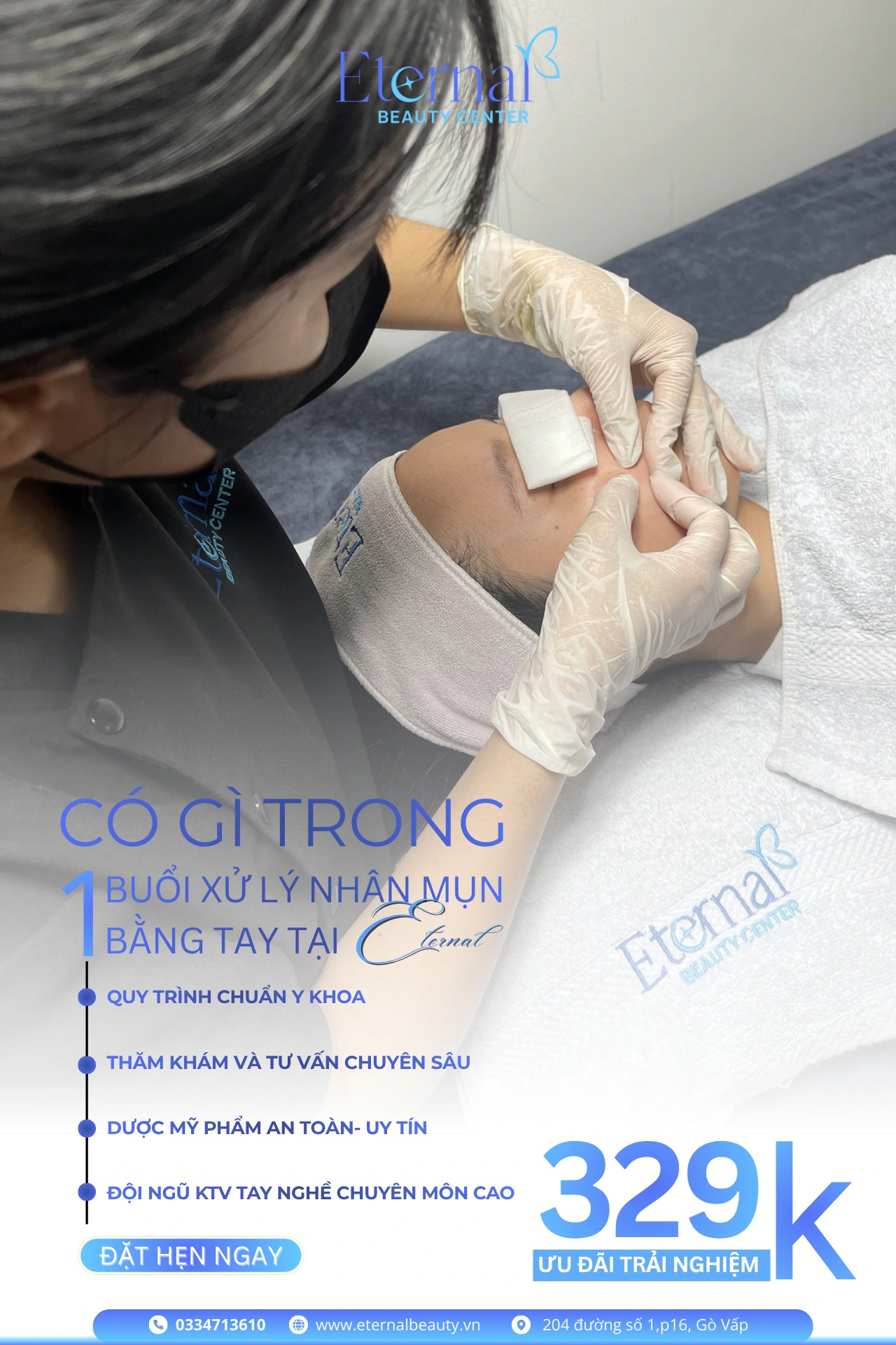 Overview of a manual acne extraction session at Eternal Beauty Center
