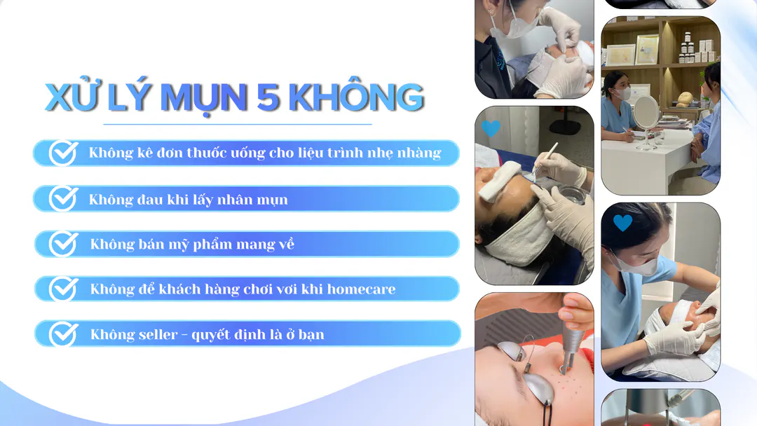 Cam kết xử lý mụn 5 không tại Eternal Beauty Center by Dr. Lê Hiền