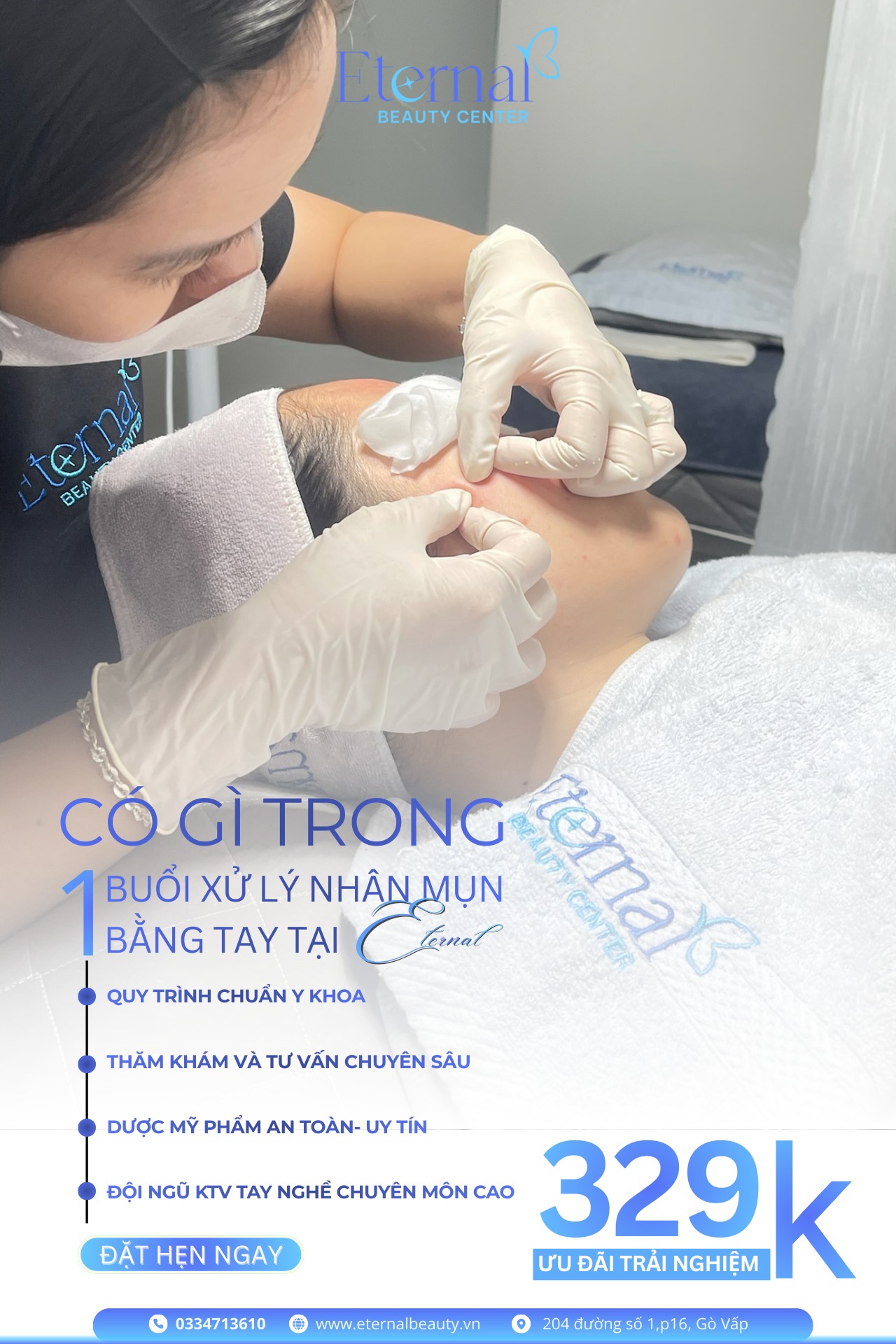 Quy trình lấy mụn chuẩn y khoa tại Eternal Beauty Center