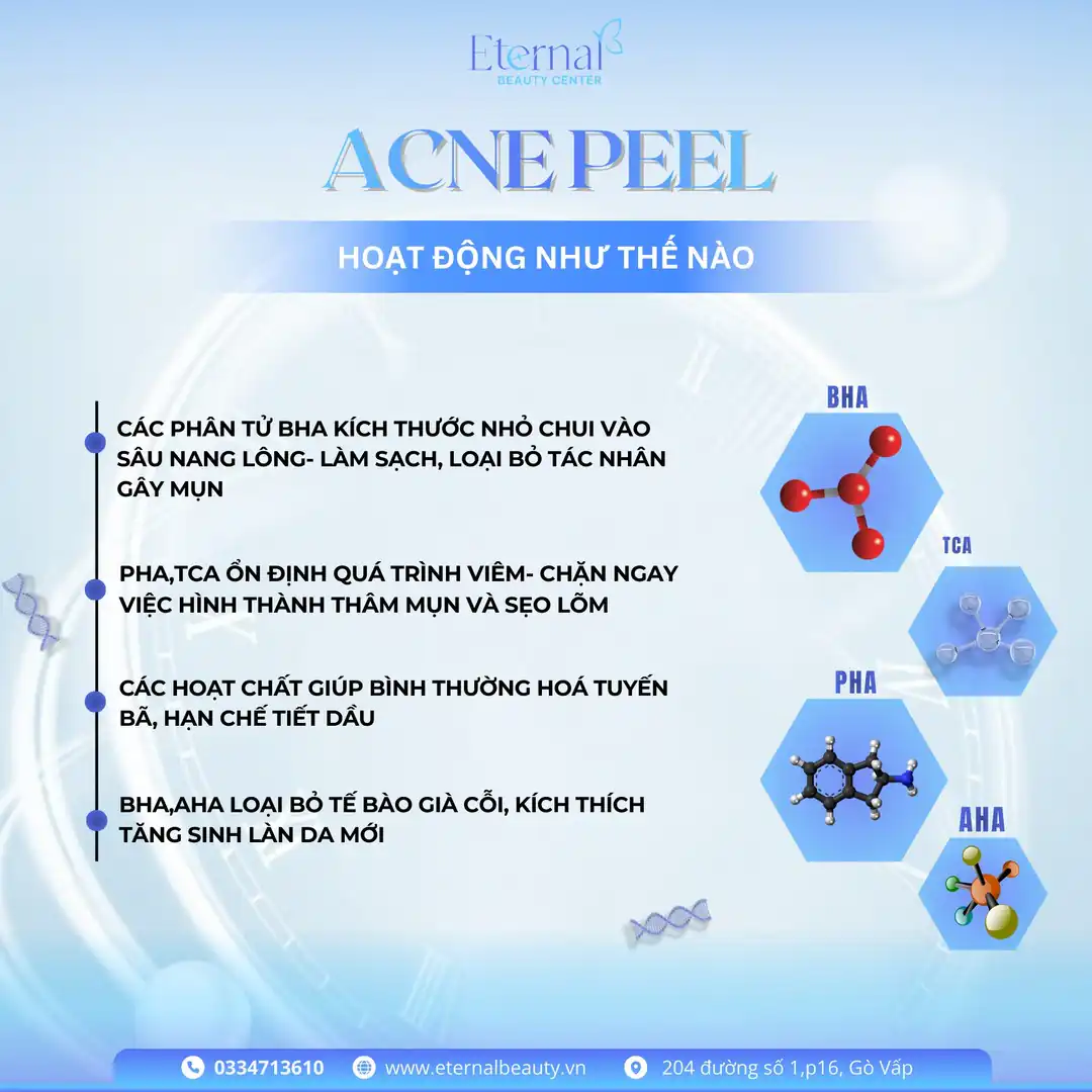Các hoạt chất peel da phổ biến BHA, TCA, PHA và AHA cùng công dụng chính