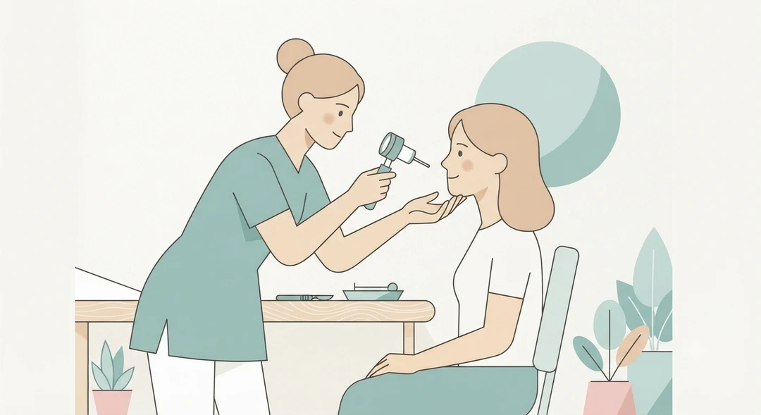 Bác sĩ da liễu soi da và phân loại nám cho khách hàng tại phòng khám Eternal Beauty Center