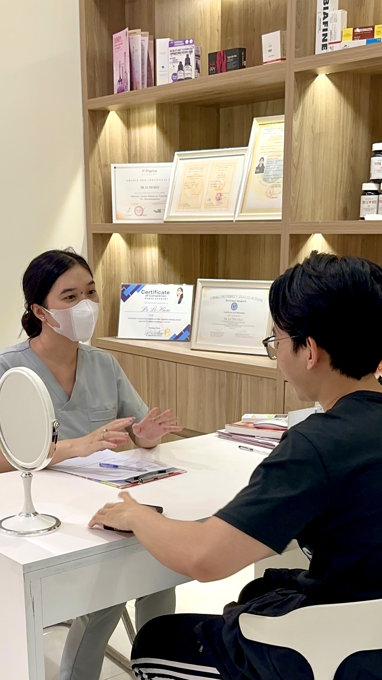 Home-care guidance and sign-off for the session
